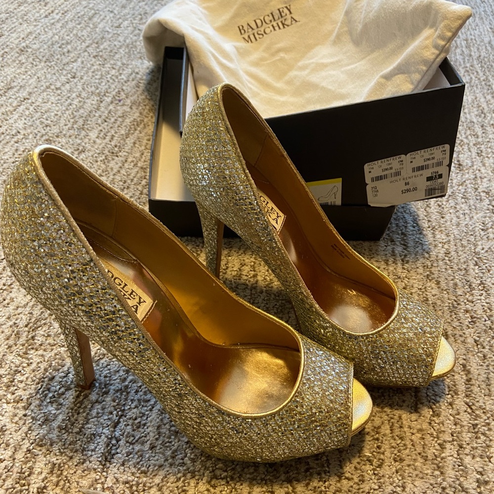Badgley Mischka Humbie 2 Sparkly Heels - Size 7.5